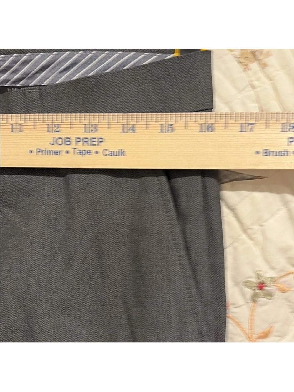 J.M. Haggar Premium Stretch Ultra Slim Gray Herringbone Dress Pants 30x32